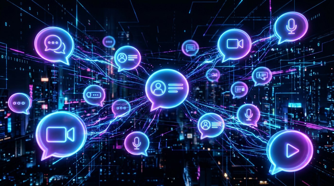 Digital chat bubbles representing random chat app alternatives like Ome TV in 2026