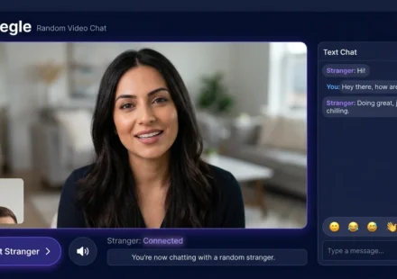 Omegle cam2cam chat UI with branding