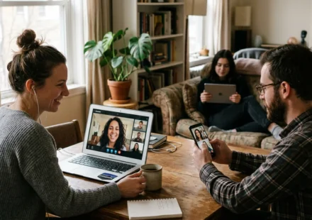 People on devices with adult random chat