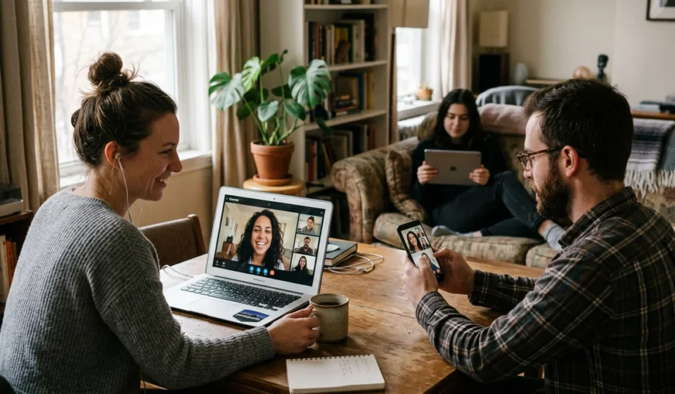 People on devices with adult random chat