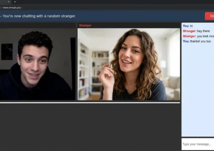 A bold stranger performing on a webcam