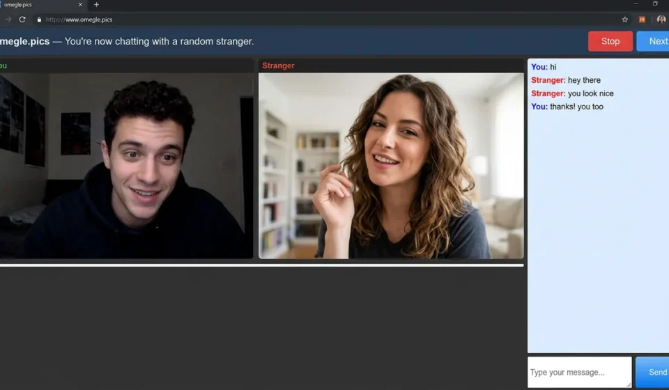 A bold stranger performing on a webcam